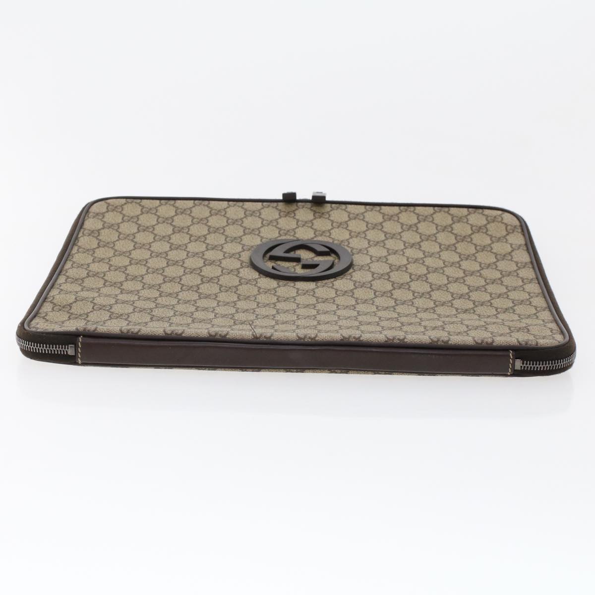GUCCI GG Canvas Interlocking PC Case PVC Leather Beige 194297 yk7586