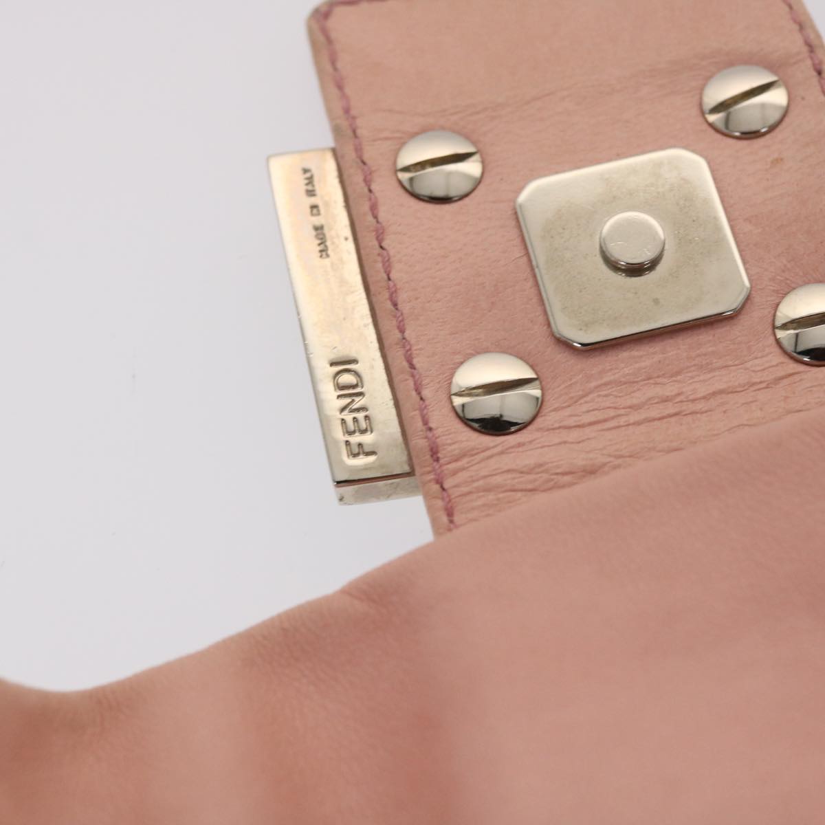 FENDI Mamma Baguette Shoulder Bag Leather Pink 2308-26325-008 yk7599