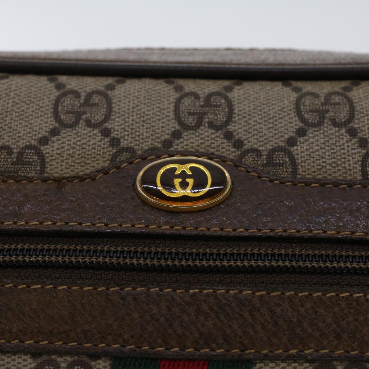 GUCCI GG Canvas Web Sherry Line Shoulder Bag Beige Red 904.02.004 yk7603
