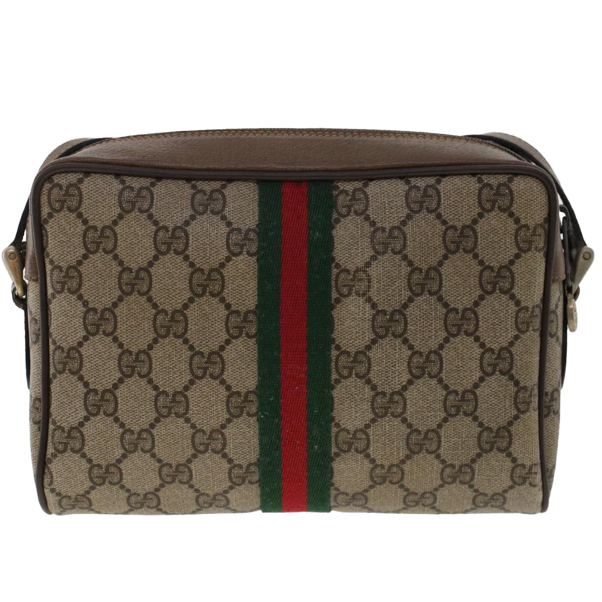 GUCCI GG Canvas Web Sherry Line Shoulder Bag Beige Red 904.02.004 yk7603