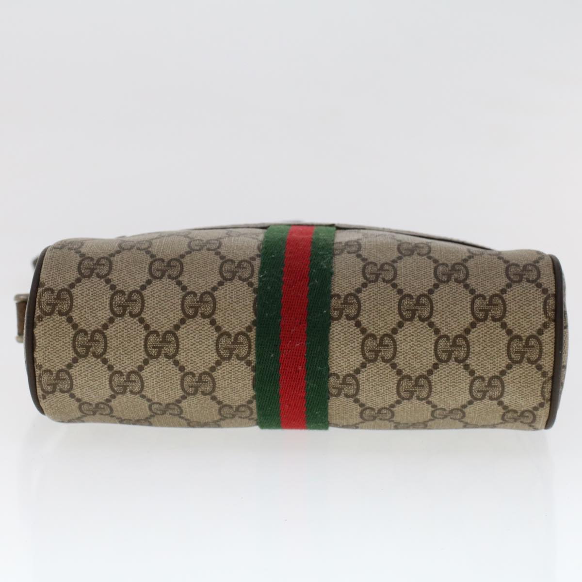 GUCCI GG Canvas Web Sherry Line Shoulder Bag Beige Red 904.02.004 yk7603