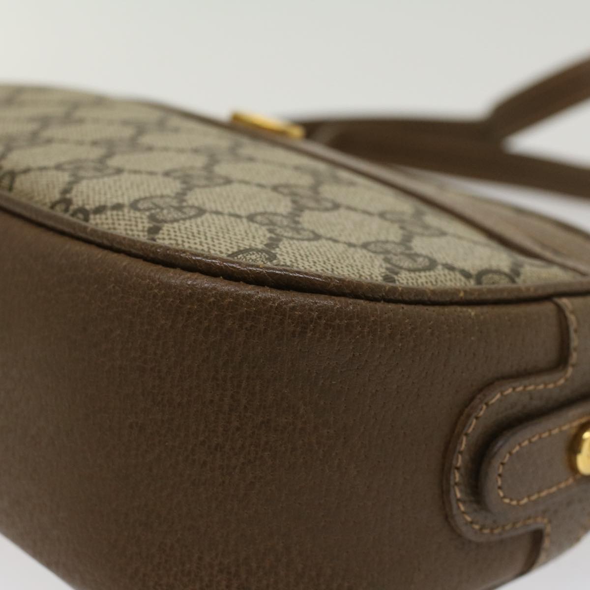 GUCCI GG Canvas Shoulder Bag PVC Leather Beige 001-067-1283 yk7622