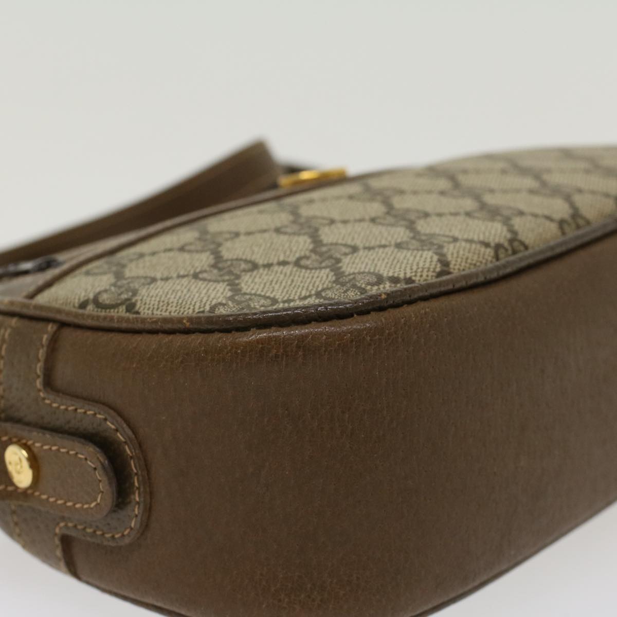 GUCCI GG Canvas Shoulder Bag PVC Leather Beige 001-067-1283 yk7622