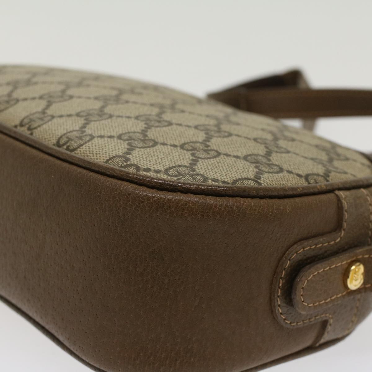 GUCCI GG Canvas Shoulder Bag PVC Leather Beige 001-067-1283 yk7622