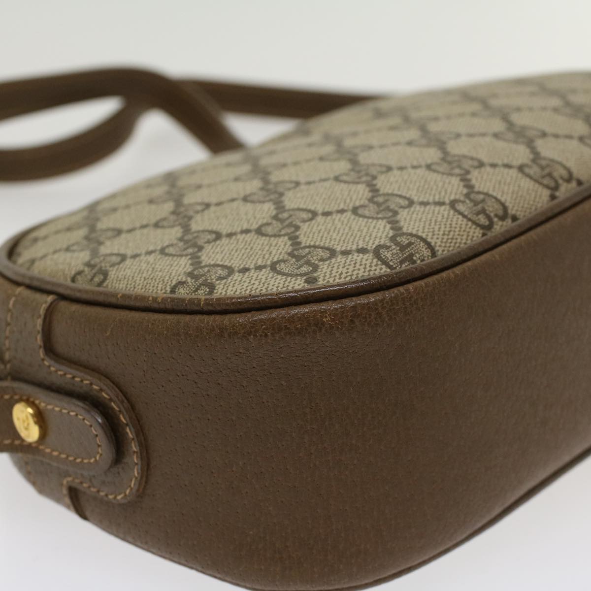 GUCCI GG Canvas Shoulder Bag PVC Leather Beige 001-067-1283 yk7622
