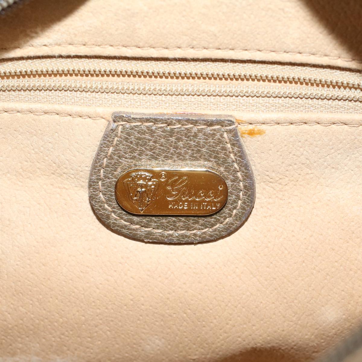 GUCCI GG Canvas Shoulder Bag PVC Leather Beige 001-067-1283 yk7622