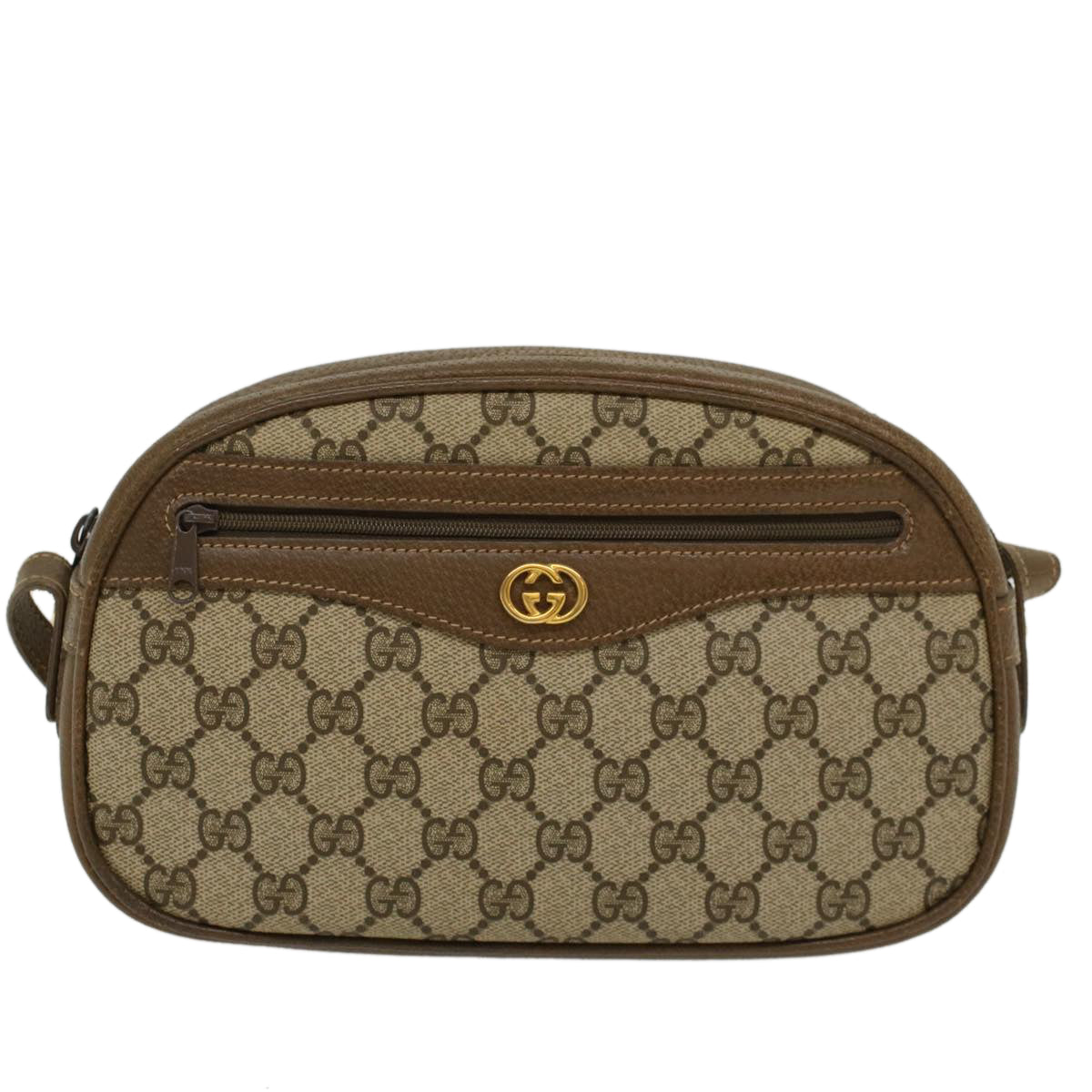 GUCCI GG Canvas Shoulder Bag PVC Leather Beige 001-067-1283 yk7622
