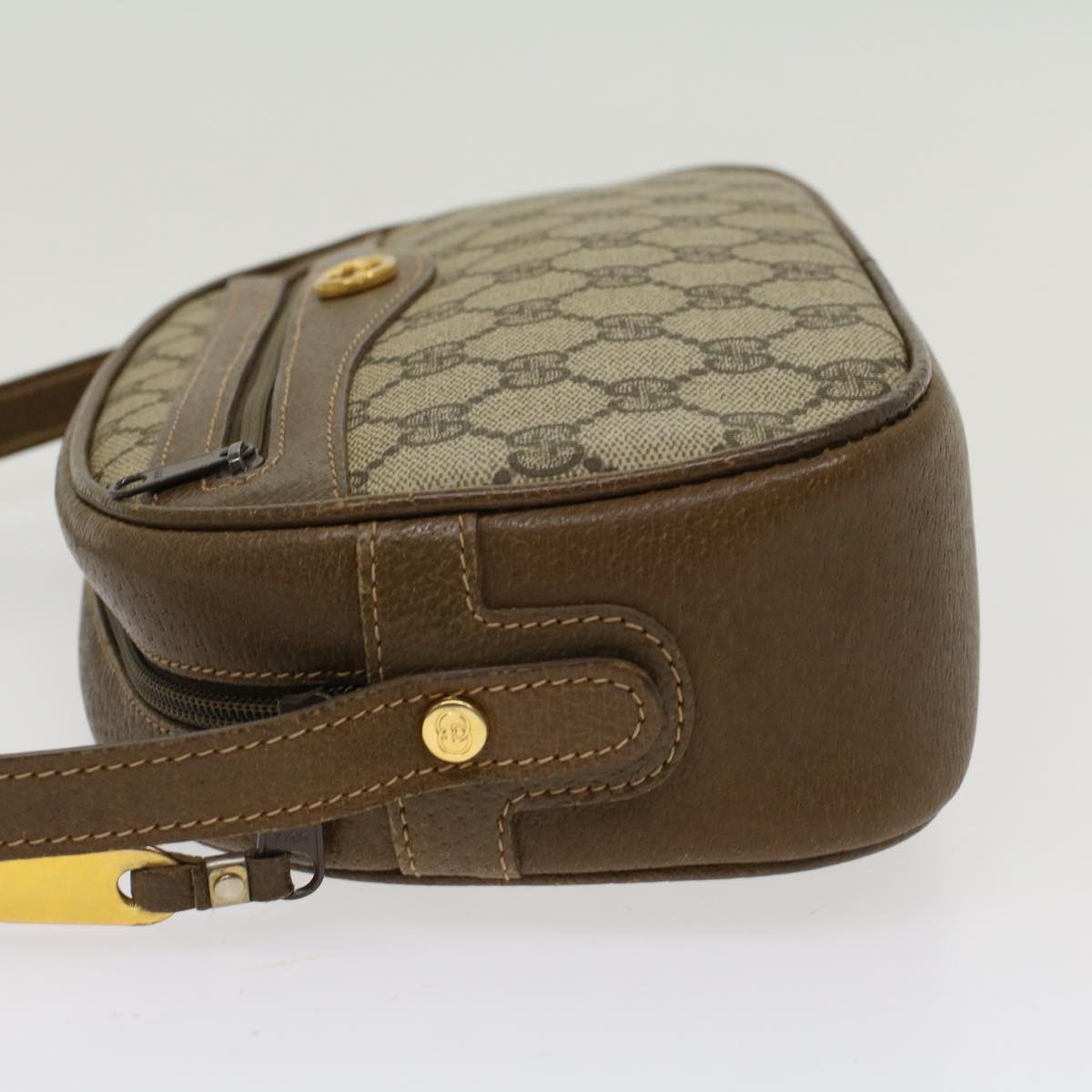 GUCCI GG Canvas Shoulder Bag PVC Leather Beige 001-067-1283 yk7622