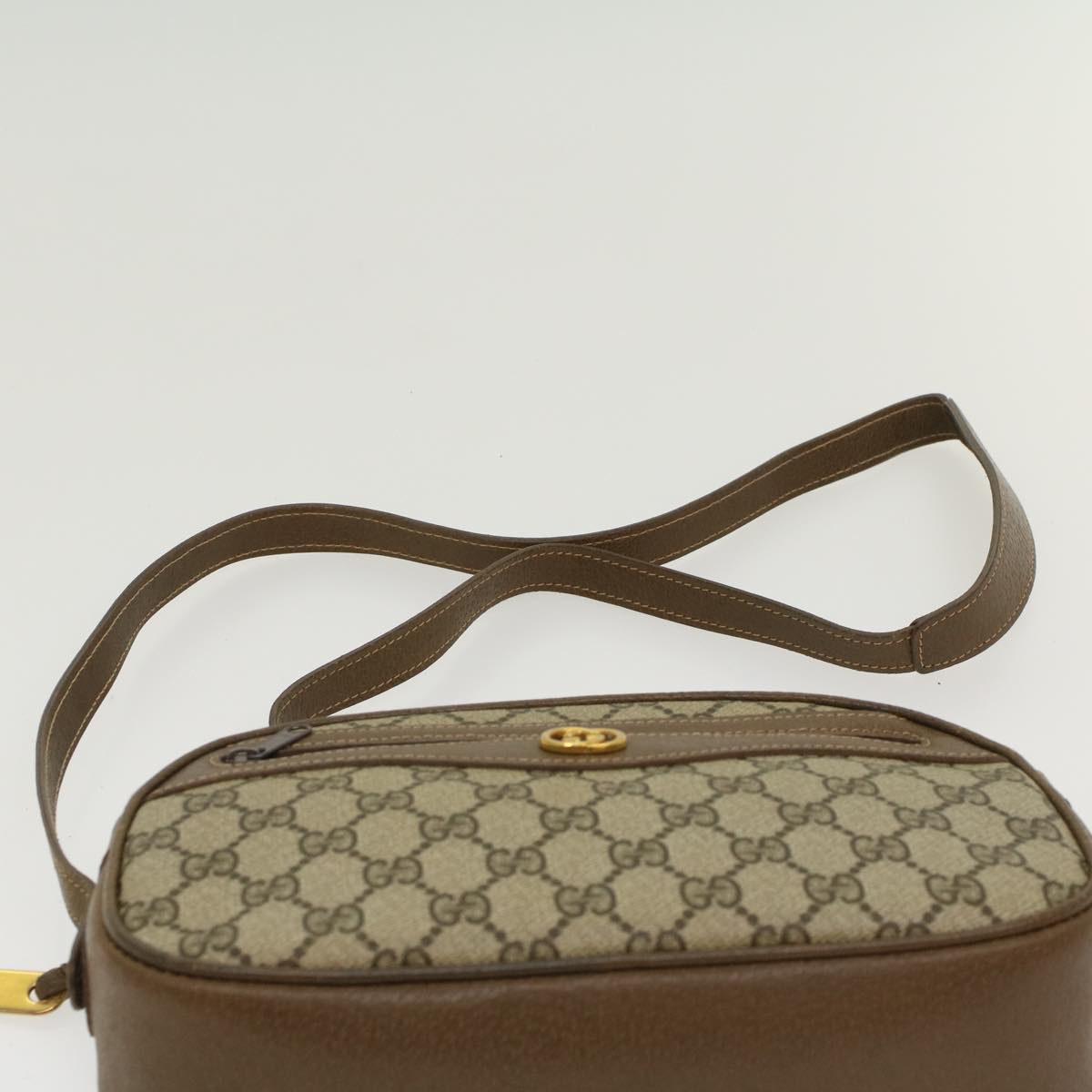GUCCI GG Canvas Shoulder Bag PVC Leather Beige 001-067-1283 yk7622