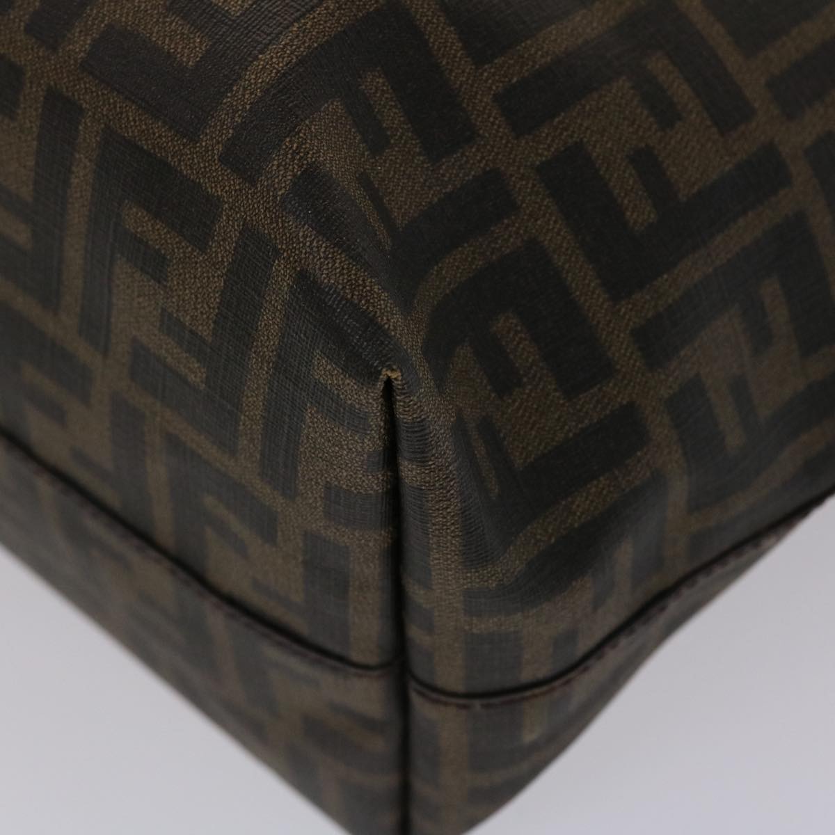 FENDI Zucca Canvas Tote Bag Black Brown yk7649
