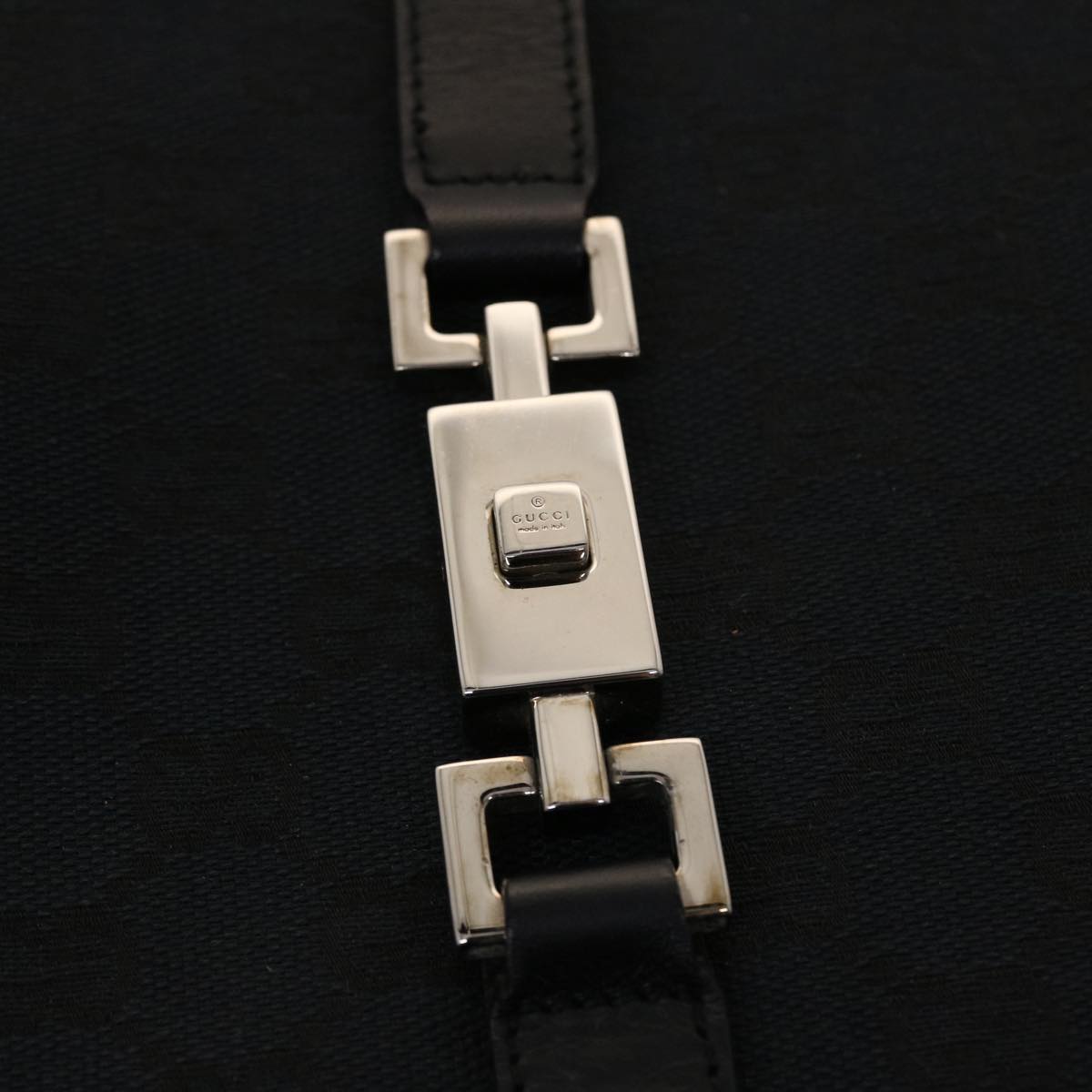 GUCCI GG Canvas Jackie Hand Bag Black yk7654B