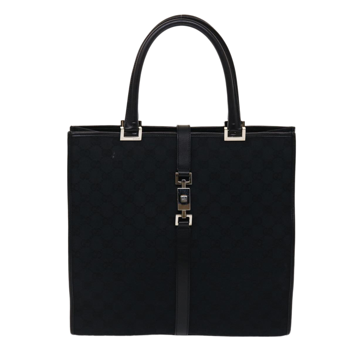 GUCCI GG Canvas Jackie Hand Bag Black yk7654B