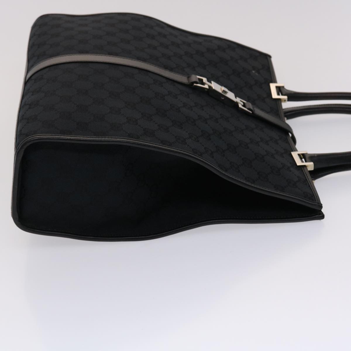 GUCCI GG Canvas Jackie Hand Bag Black yk7654B