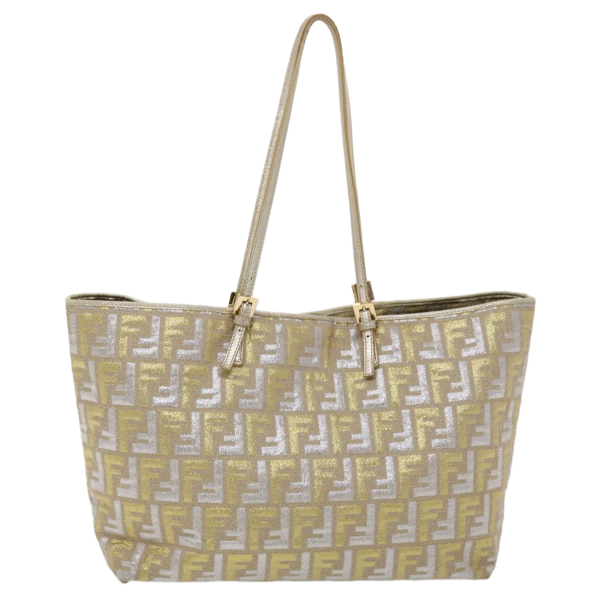 FENDI Zucca Canvas Tote Bag Gold Tone yk7698B