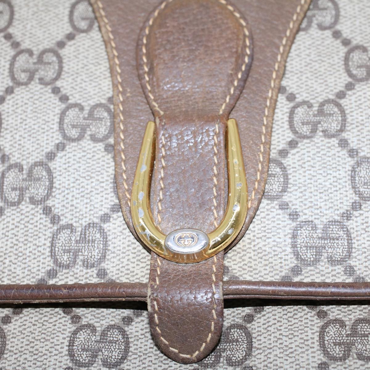 GUCCI GG Canvas Shoulder Bag PVC Leather Beige 904.02.050 yk7719