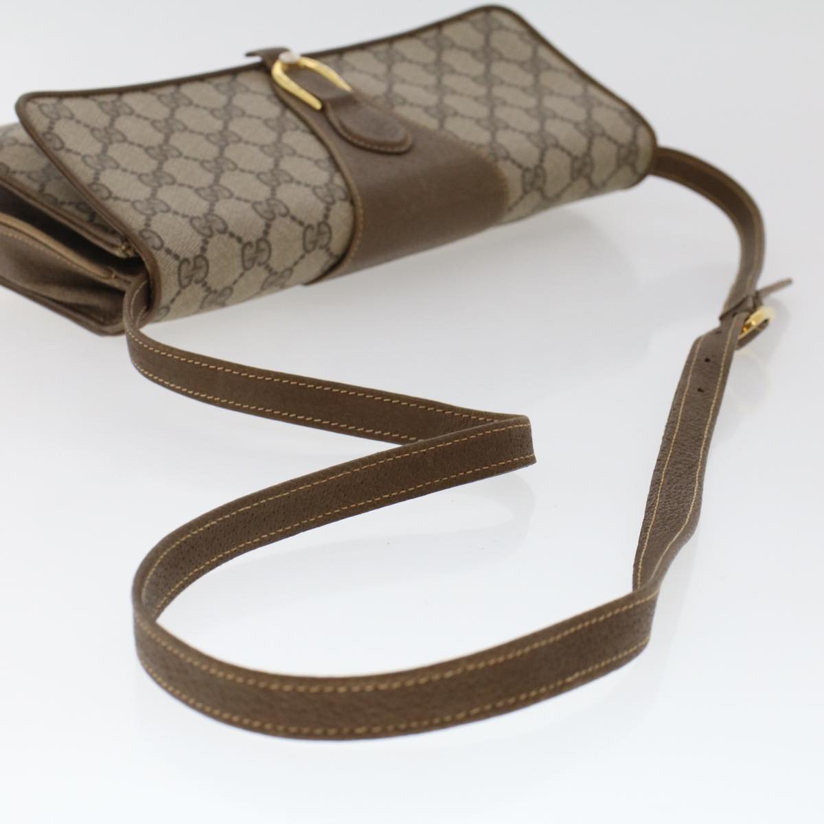 GUCCI GG Canvas Shoulder Bag PVC Leather Beige 904.02.050 yk7719
