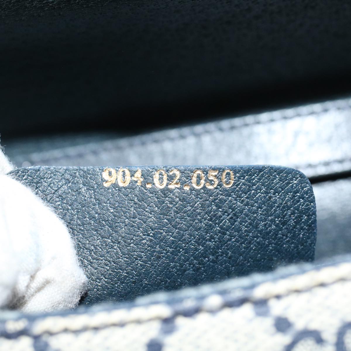 GUCCI GG Canvas Shoulder Bag PVC Leather Gray Navy 904.02.050 yk7727