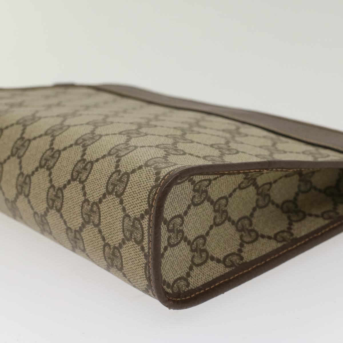 GUCCI GG Canvas Clutch Bag PVC Leather Beige 014.122.6063.4021 yk7734