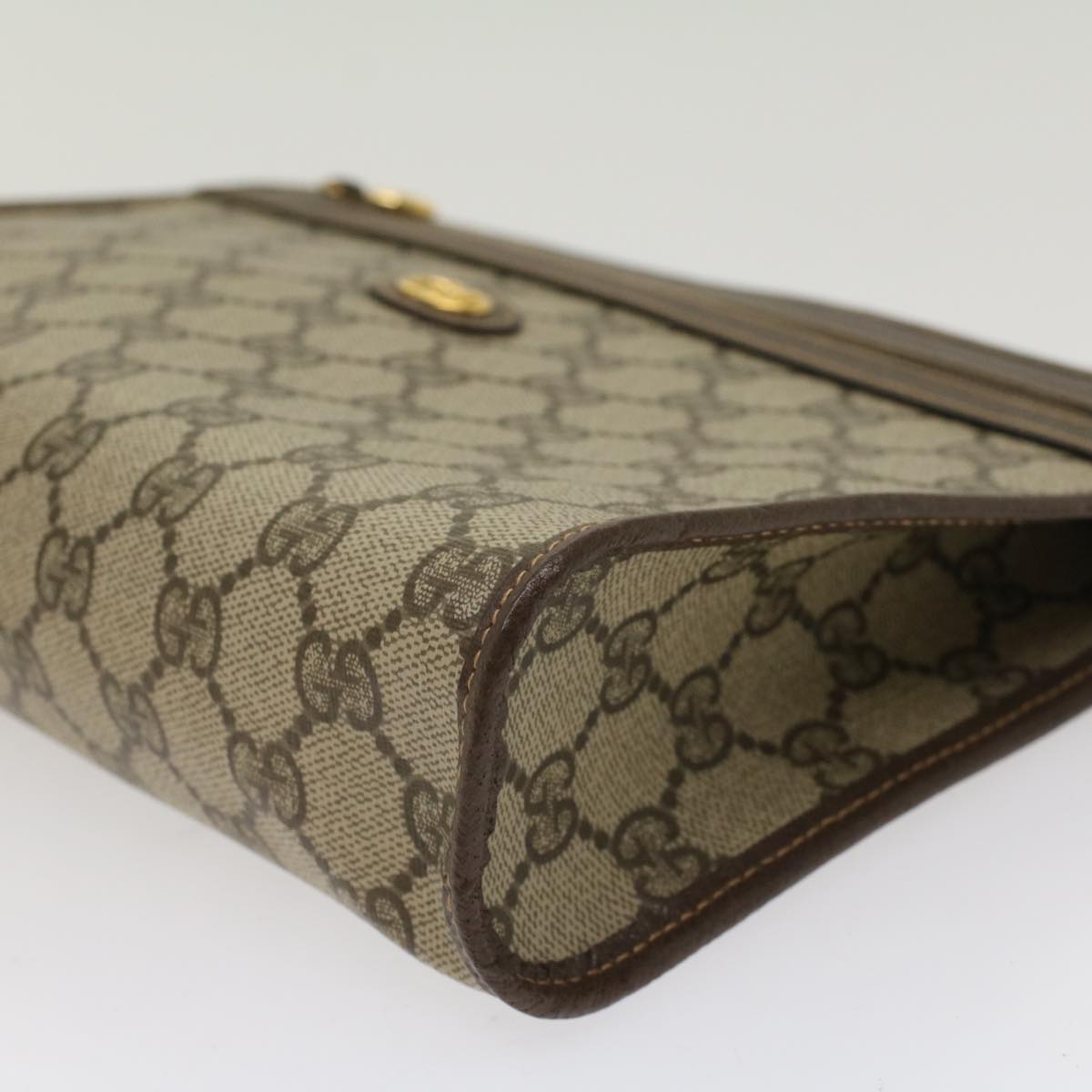 GUCCI GG Canvas Clutch Bag PVC Leather Beige 014.122.6063.4021 yk7734