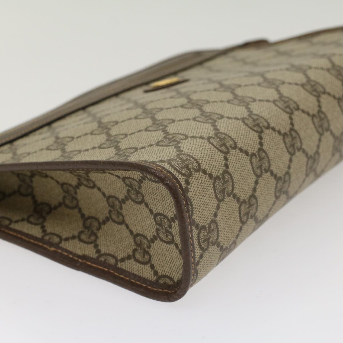 GUCCI GG Canvas Clutch Bag PVC Leather Beige 014.122.6063.4021 yk7734