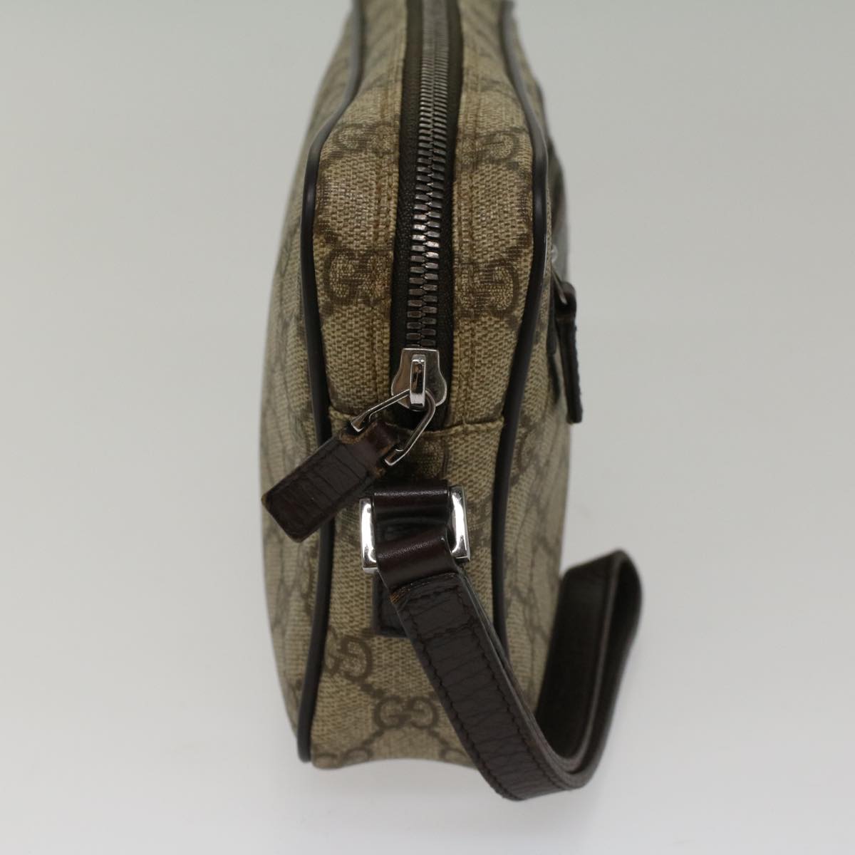 GUCCI GG Canvas Clutch Bag PVC Leather Beige 73956 yk7760