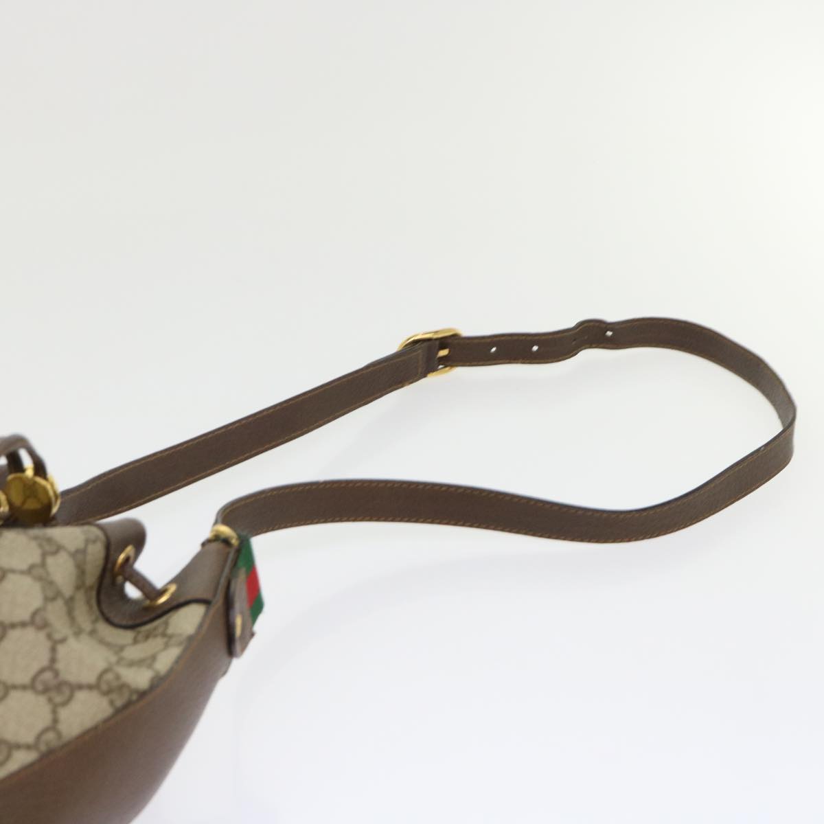 GUCCI GG Canvas Web Sherry Line Shoulder Bag Beige Red 164.02.034 yk7777