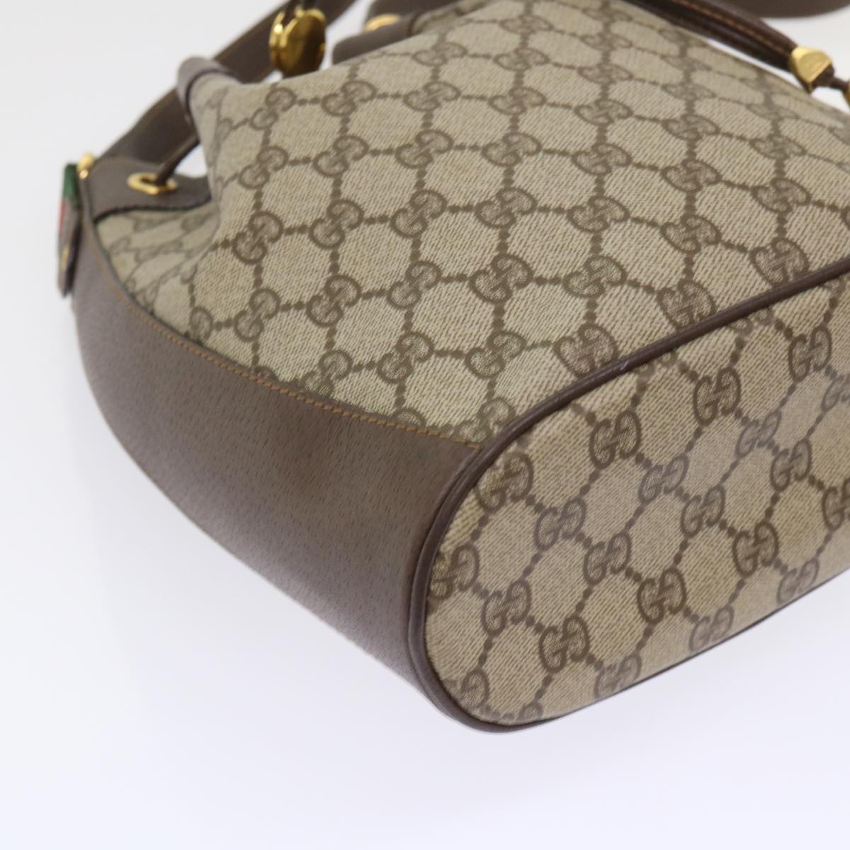 GUCCI GG Canvas Web Sherry Line Shoulder Bag Beige Red 164.02.034 yk7777