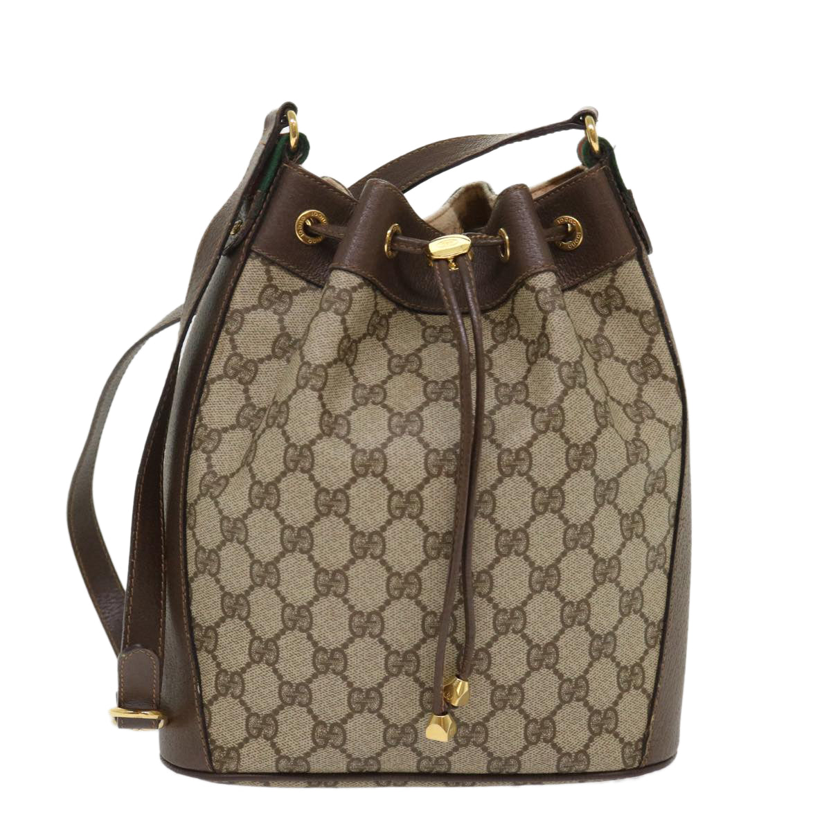 GUCCI GG Canvas Web Sherry Line Shoulder Bag Beige Red 164.02.034 yk7777