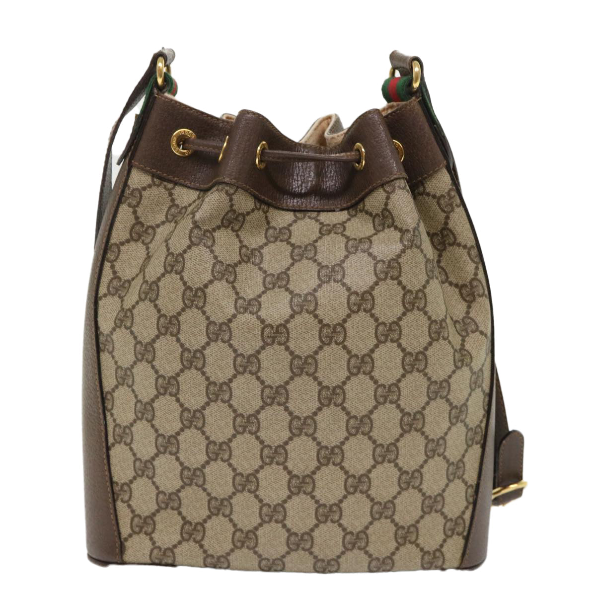 GUCCI GG Canvas Web Sherry Line Shoulder Bag Beige Red 164.02.034 yk7777