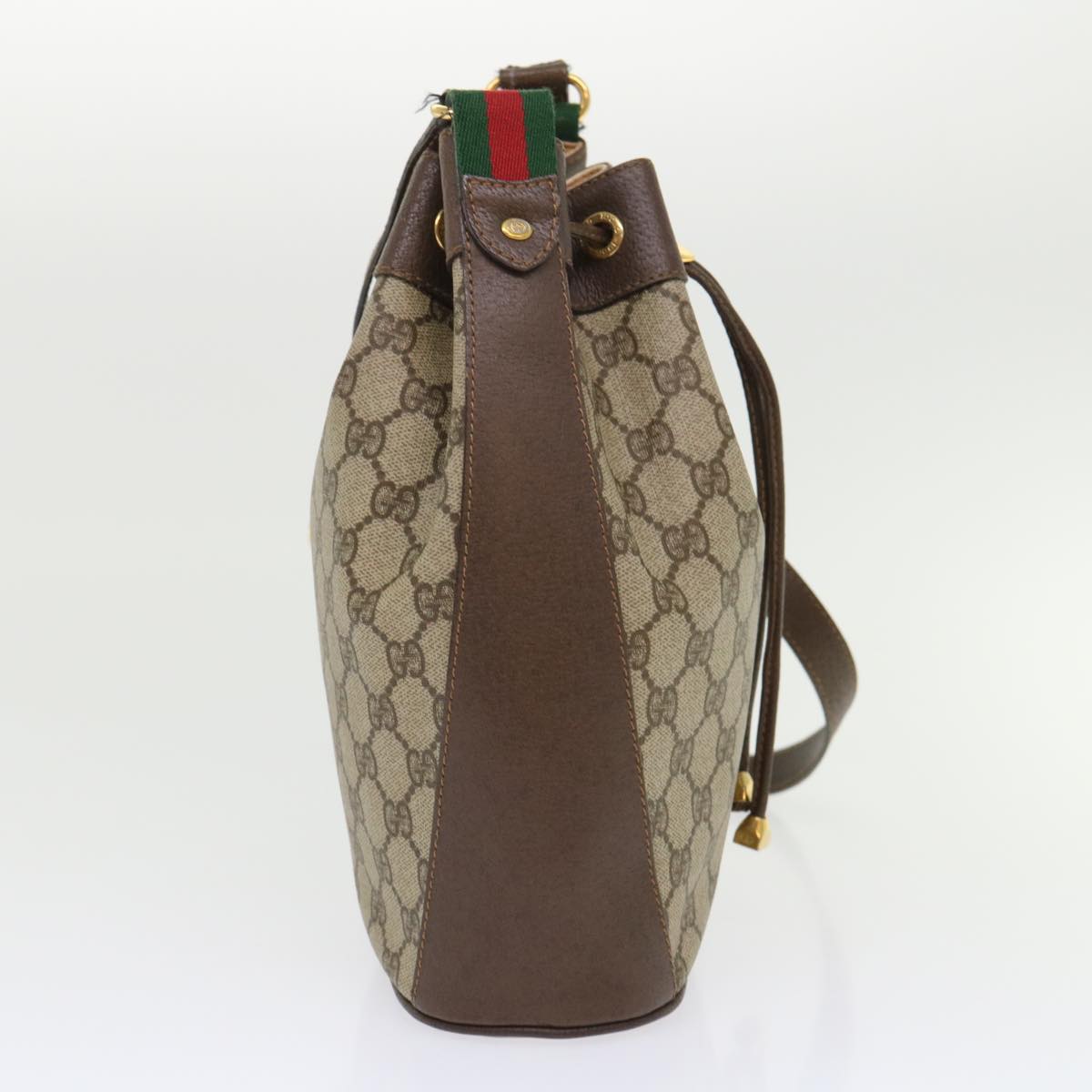 GUCCI GG Canvas Web Sherry Line Shoulder Bag Beige Red 164.02.034 yk7777