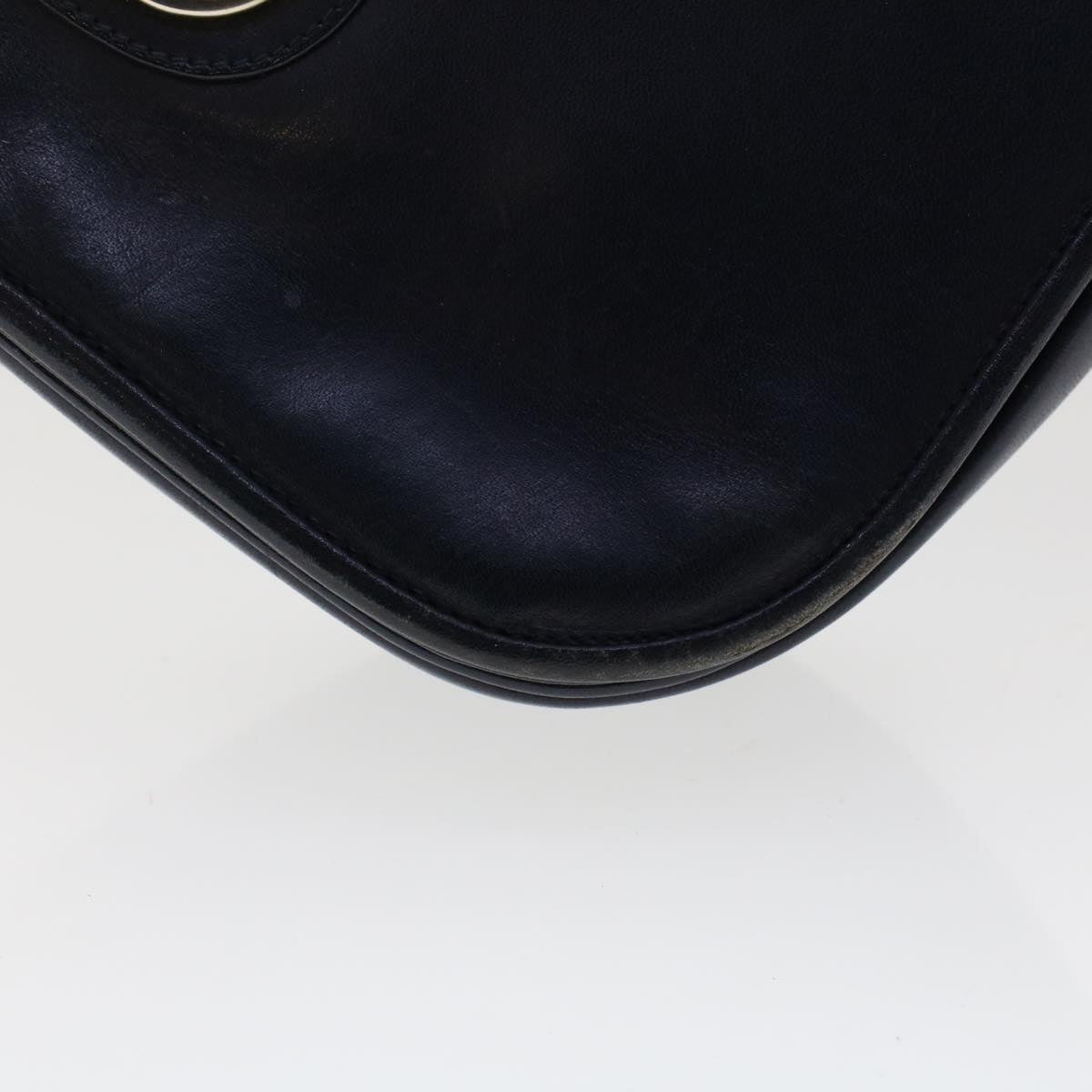 GUCCI Shoulder Bag Leather 2Set Black Navy yk7836B
