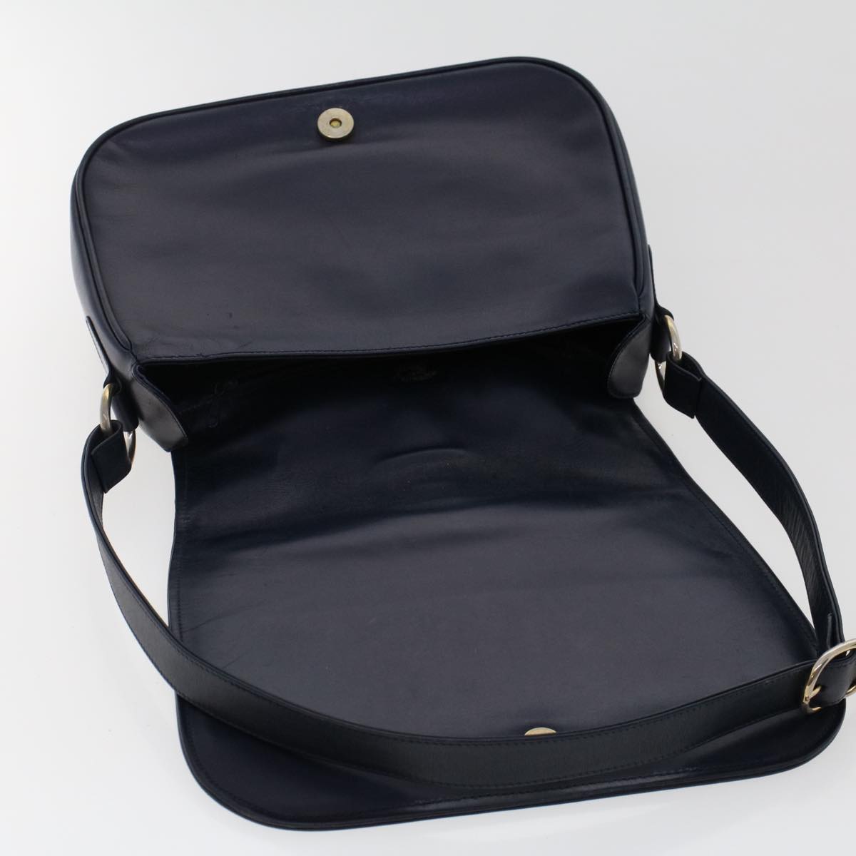 GUCCI Shoulder Bag Leather 2Set Black Navy yk7836B