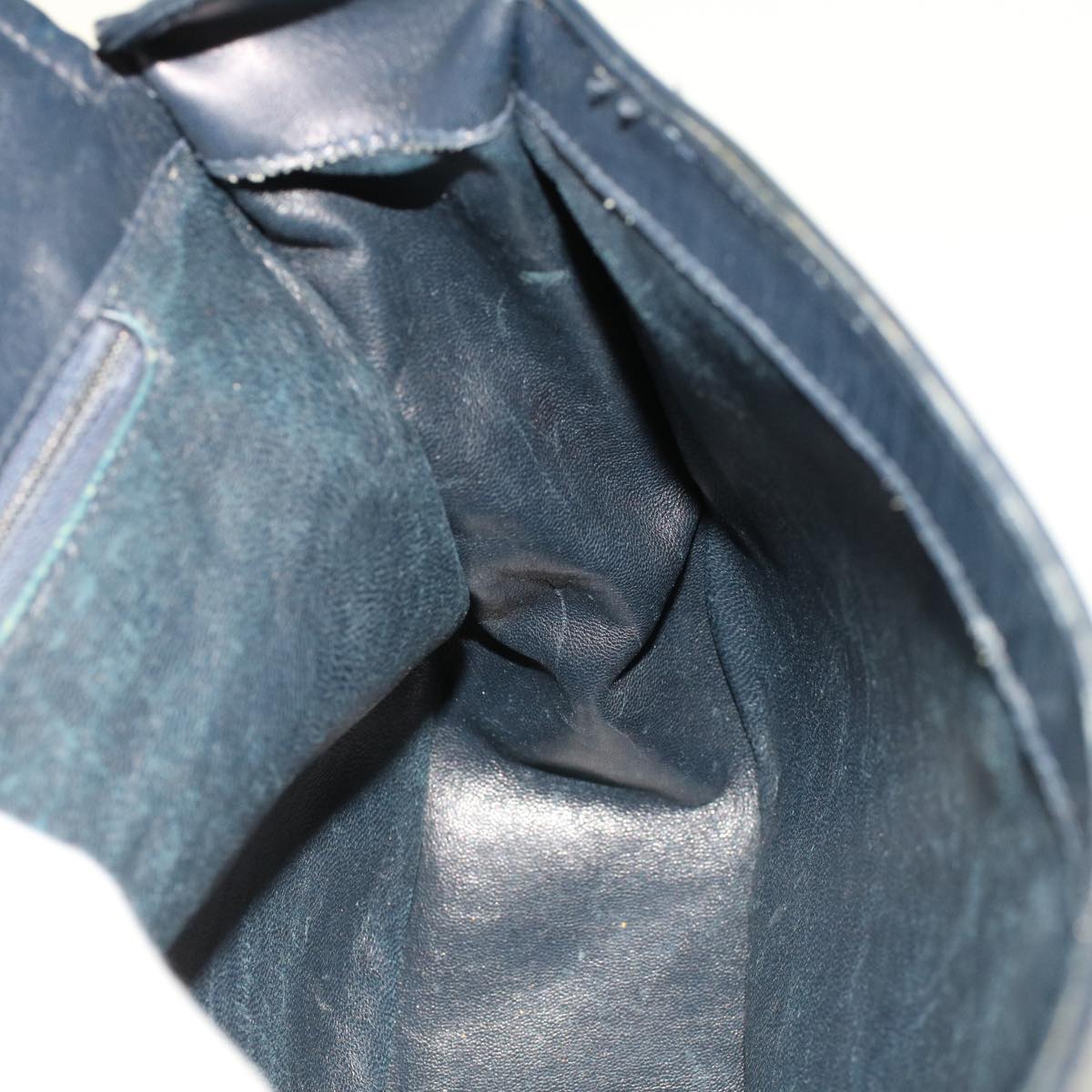 GUCCI Shoulder Bag Leather 2Set Black Navy yk7836B