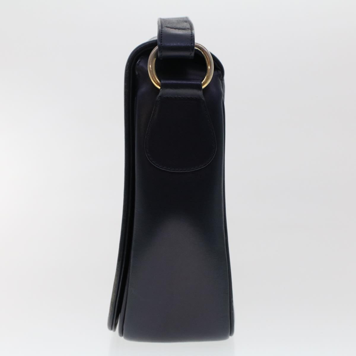 GUCCI Shoulder Bag Leather 2Set Black Navy yk7836B