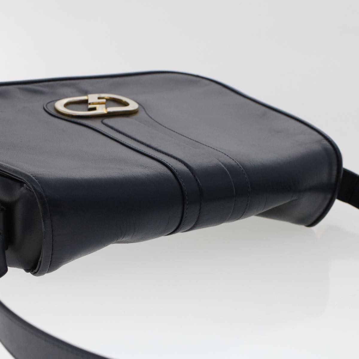 GUCCI Shoulder Bag Leather 2Set Black Navy yk7836B