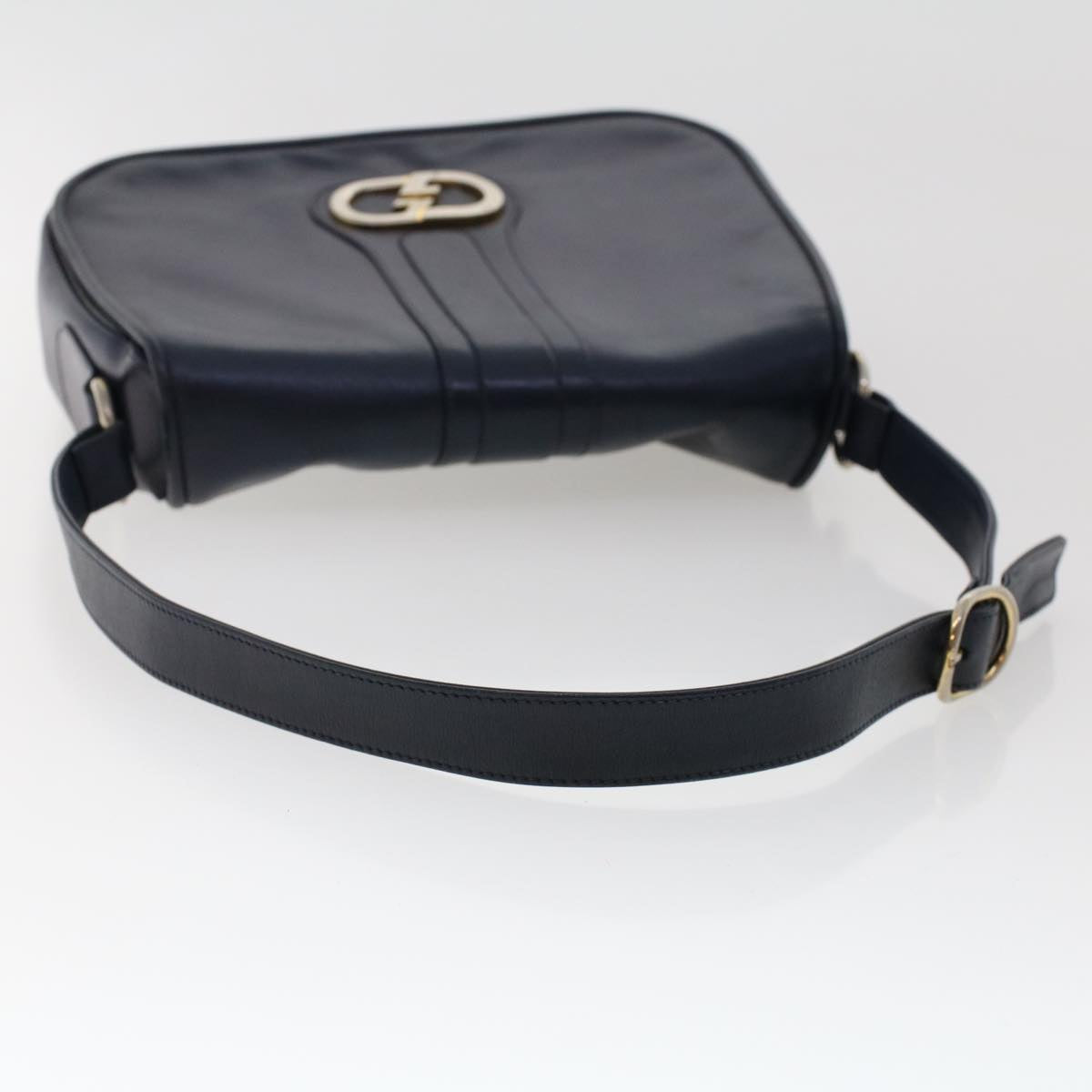 GUCCI Shoulder Bag Leather 2Set Black Navy yk7836B
