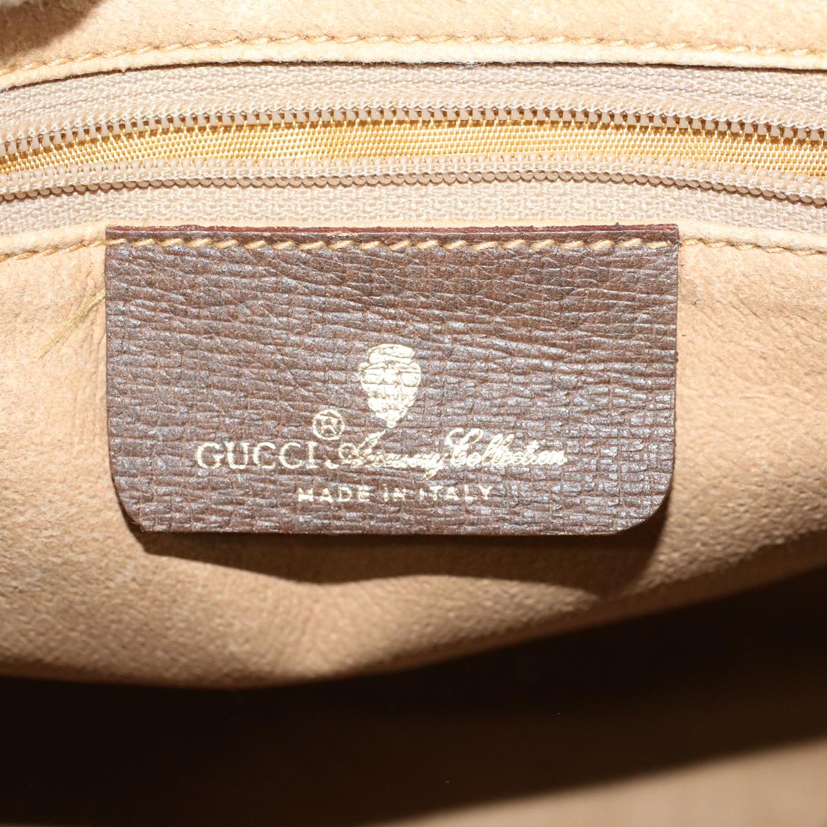 GUCCI GG Canvas Web Sherry Line Boston Bag PVC Leather Beige Green yk7850