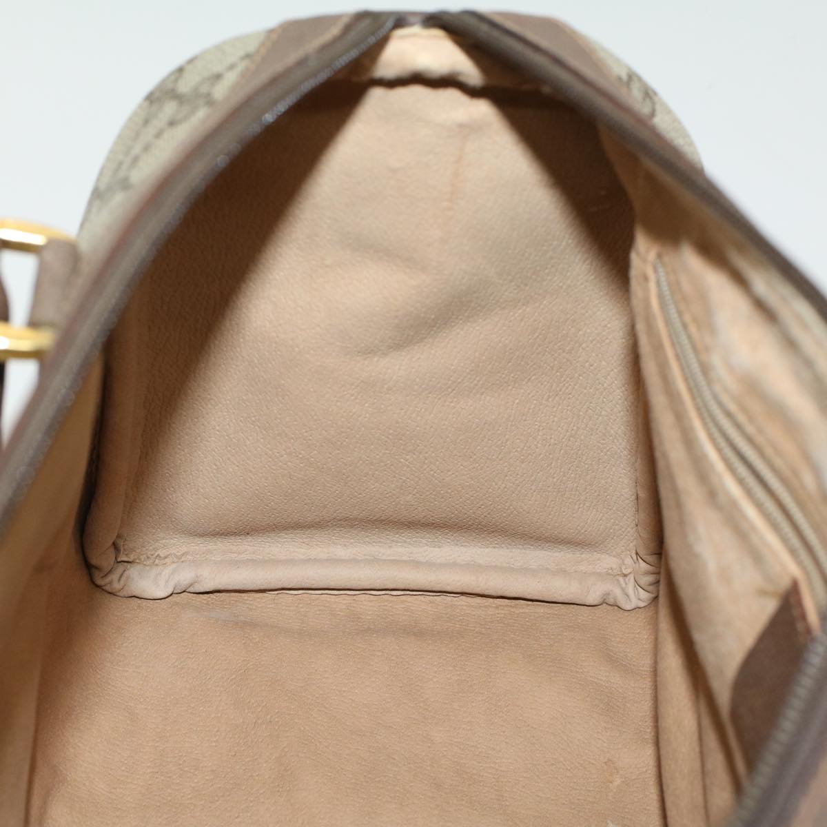 GUCCI GG Canvas Web Sherry Line Boston Bag PVC Leather Beige Green yk7850