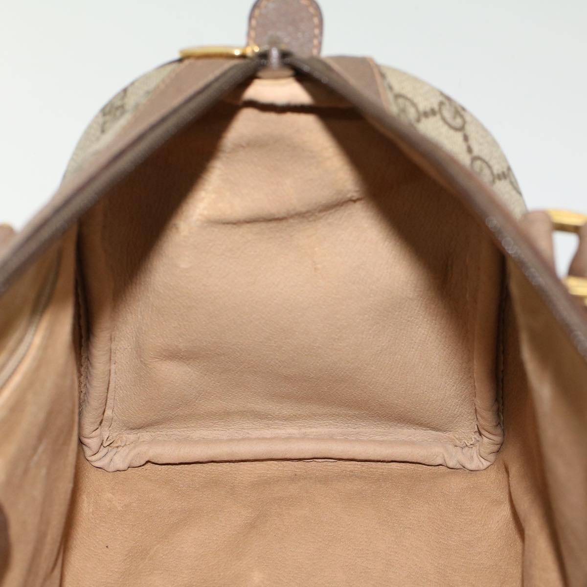 GUCCI GG Canvas Web Sherry Line Boston Bag PVC Leather Beige Green yk7850