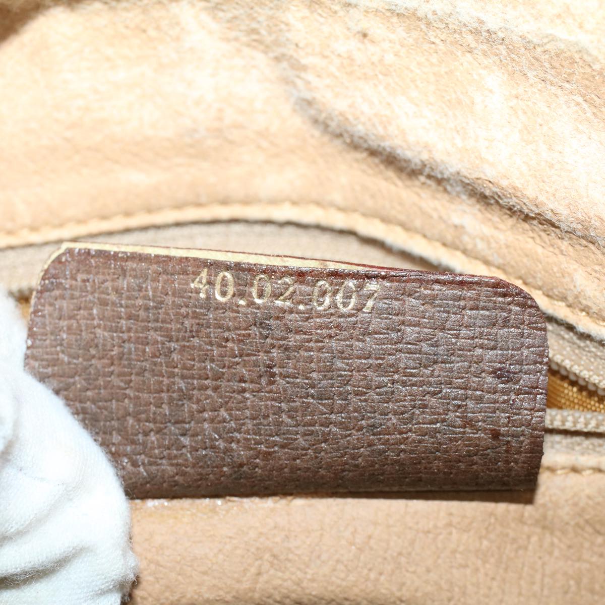 GUCCI GG Canvas Web Sherry Line Boston Bag PVC Leather Beige Green yk7850