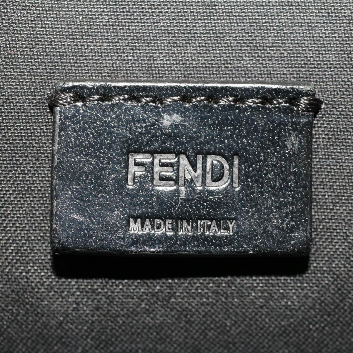 FENDI Zucca Canvas Clutch Bag PVC Leather Brown Black yellow yk7868