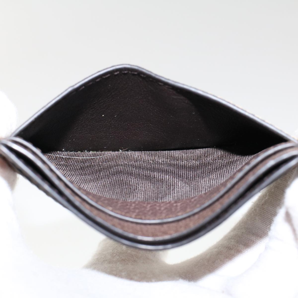 GUCCI GG Marmont Web Sherry Line Ofidia Card Case PVC Leather Beige yk7870