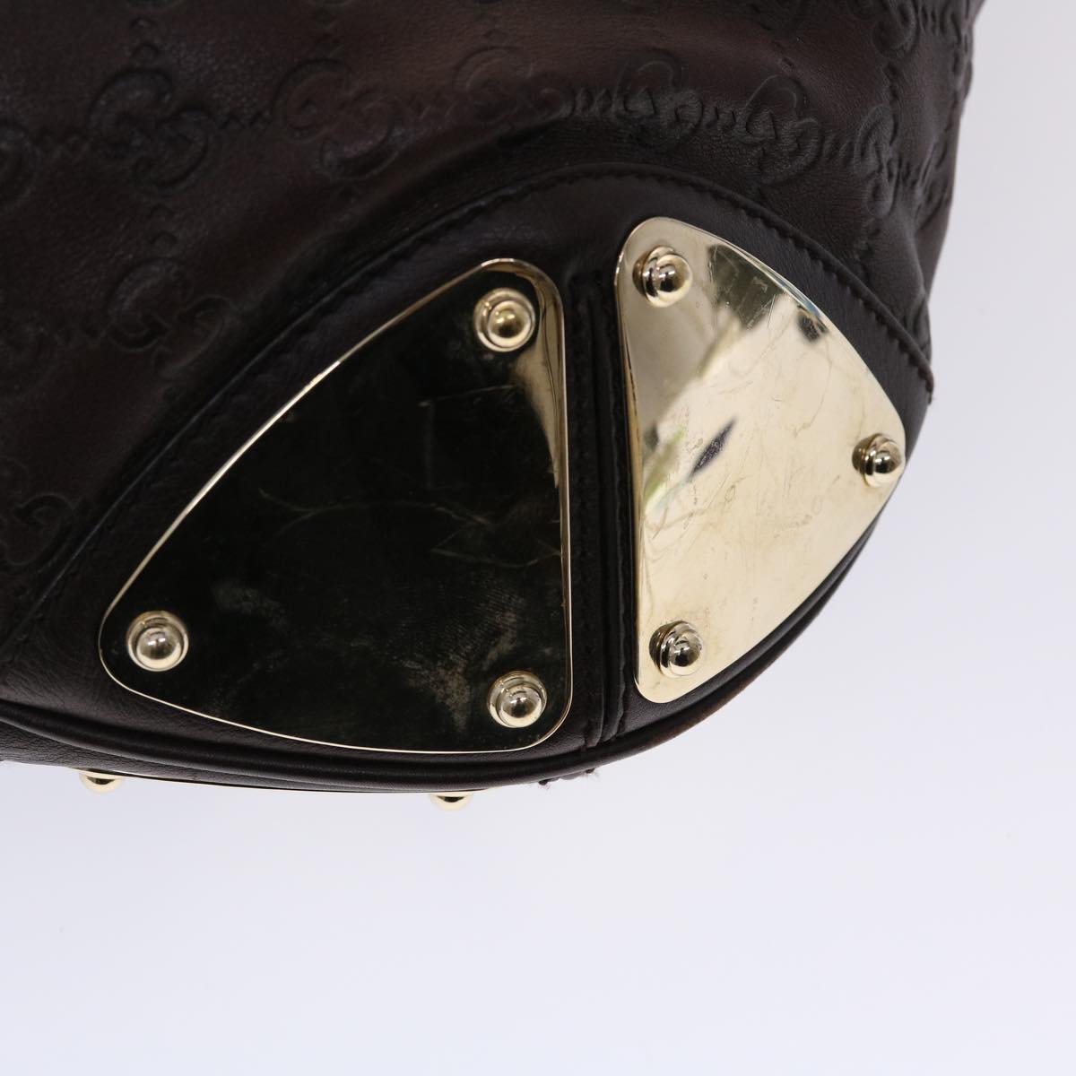 GUCCI Gucci Shima GG Canvas Bamboo Indy Shoulder Bag Brown 177088 yk7897