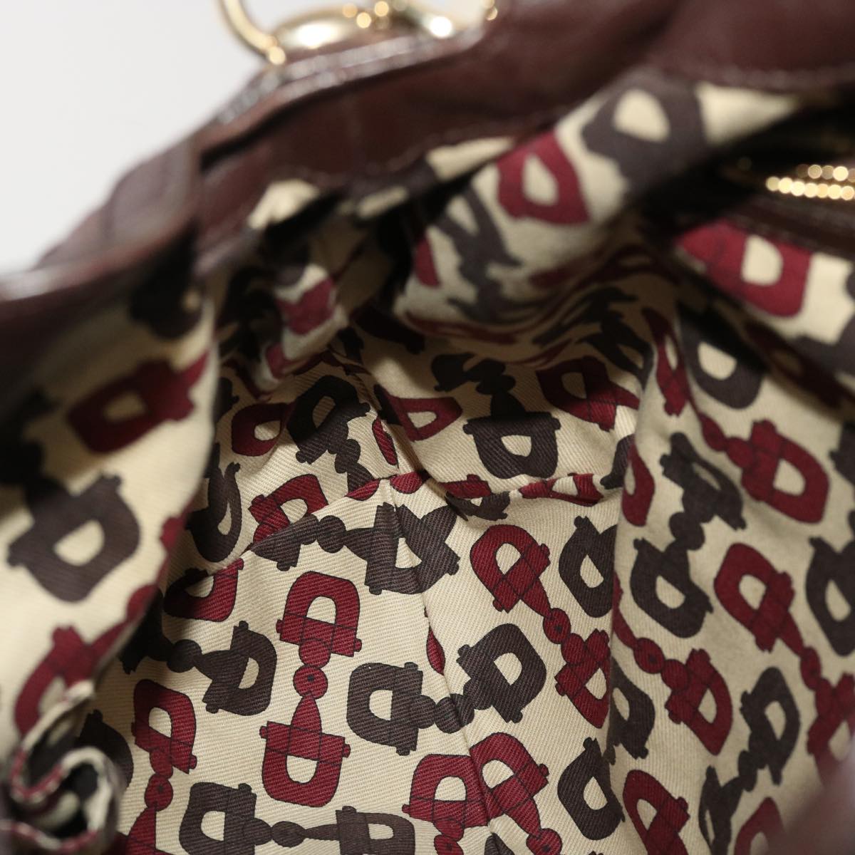 GUCCI Gucci Shima GG Canvas Bamboo Indy Shoulder Bag Brown 177088 yk7897