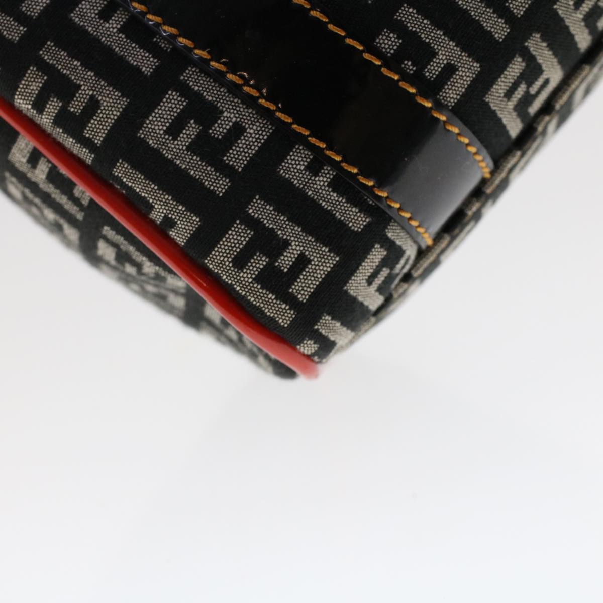 FENDI Zucchino Canvas Mini Boston Bag Black Multicolor yk7905