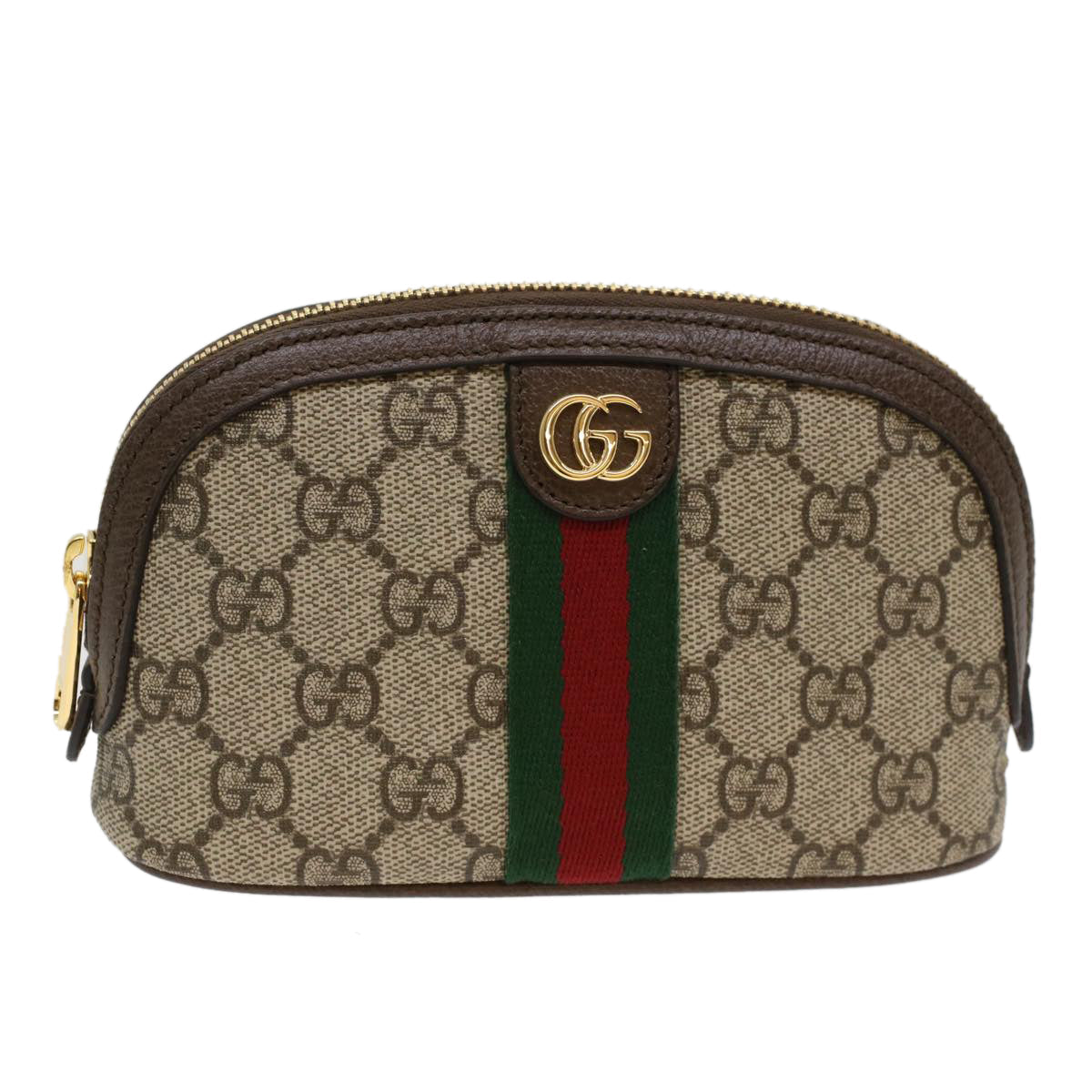 GUCCI GG Canvas Web Sherry Line Ophidia Cosmetic Pouch PVC Leather yk7912