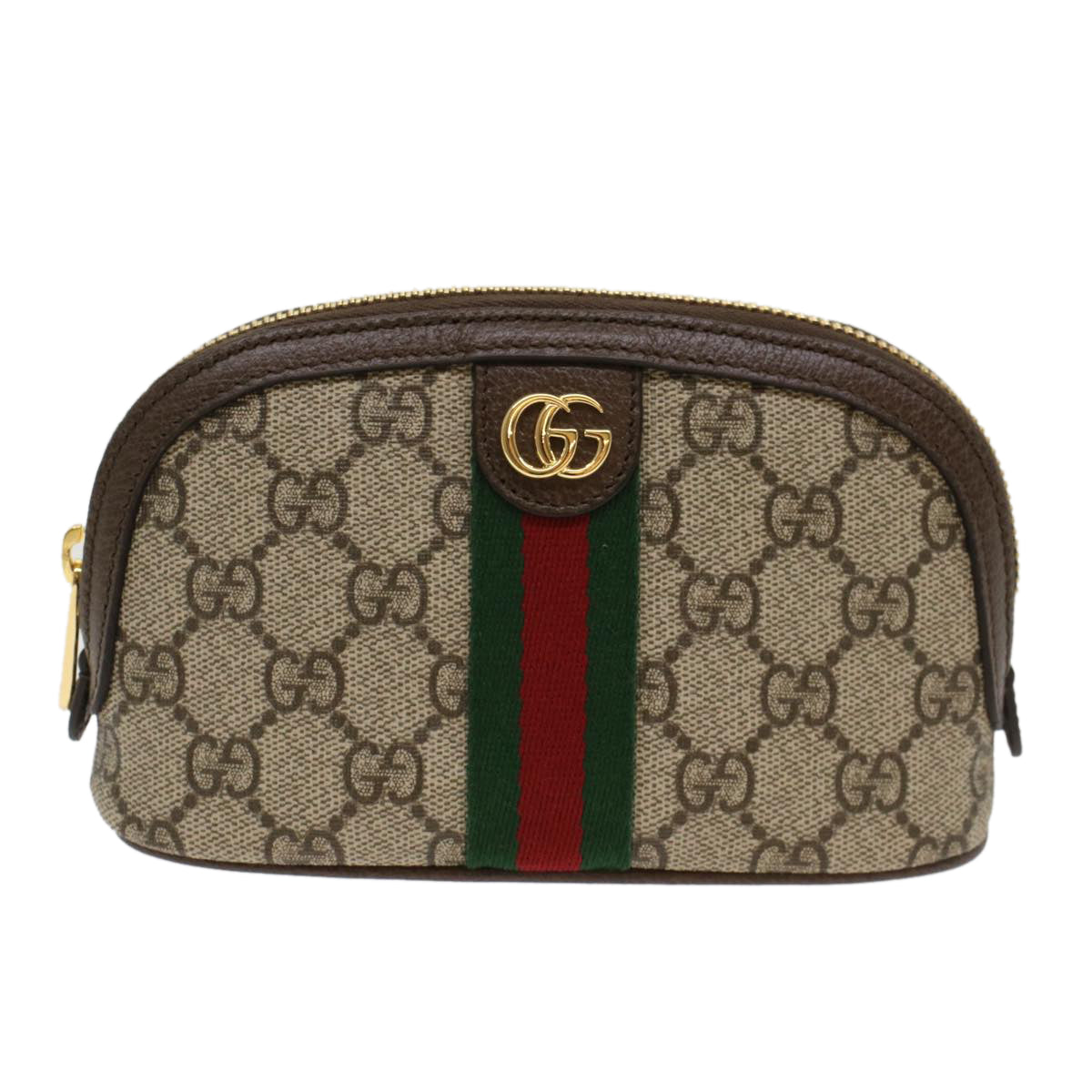 GUCCI GG Canvas Web Sherry Line Ophidia Cosmetic Pouch PVC Leather yk7912