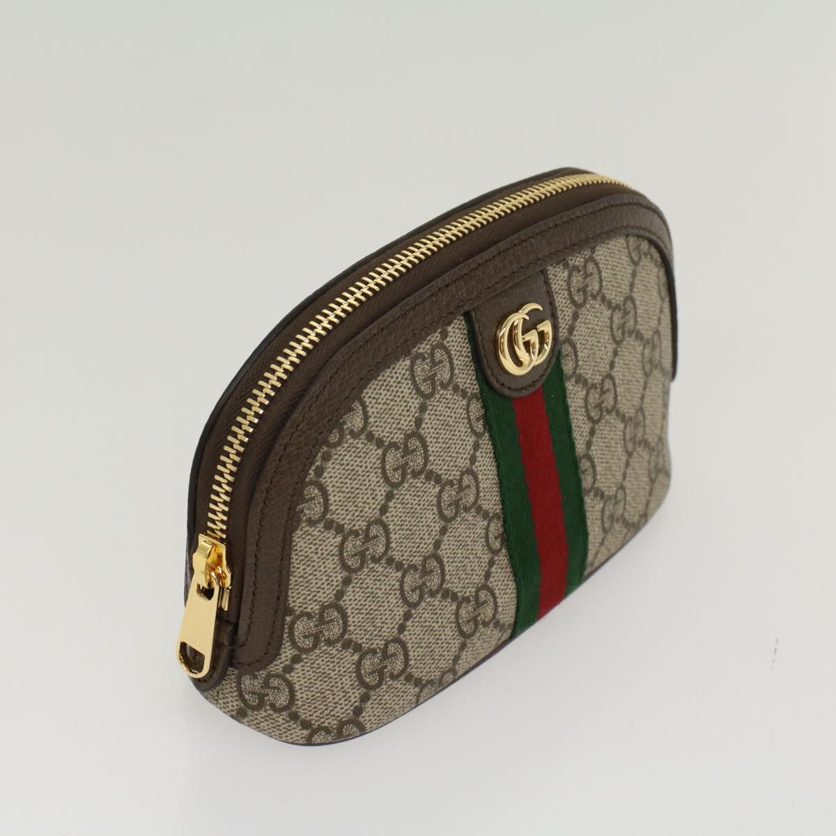 GUCCI GG Canvas Web Sherry Line Ophidia Cosmetic Pouch PVC Leather yk7912