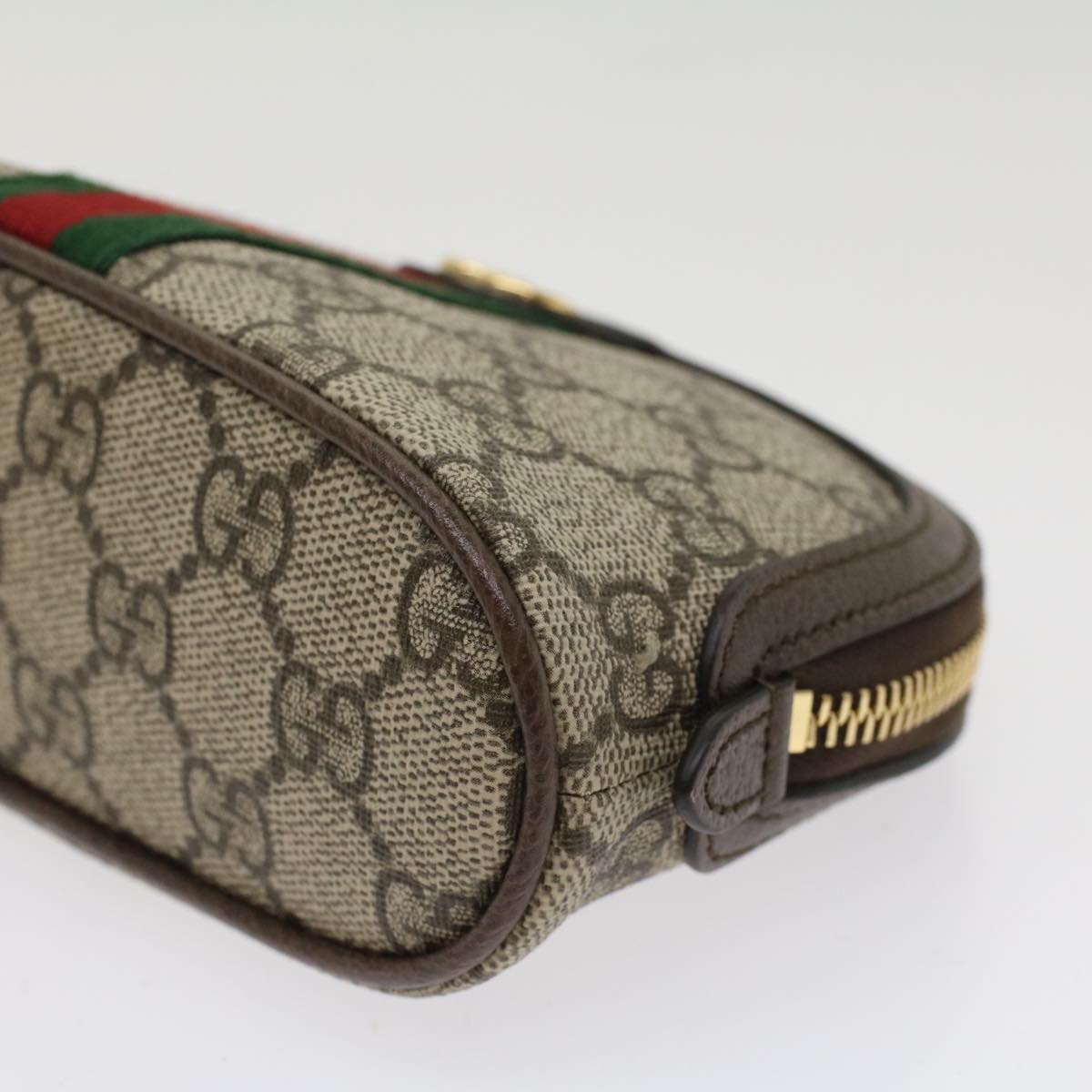 GUCCI GG Canvas Web Sherry Line Ophidia Cosmetic Pouch PVC Leather yk7912