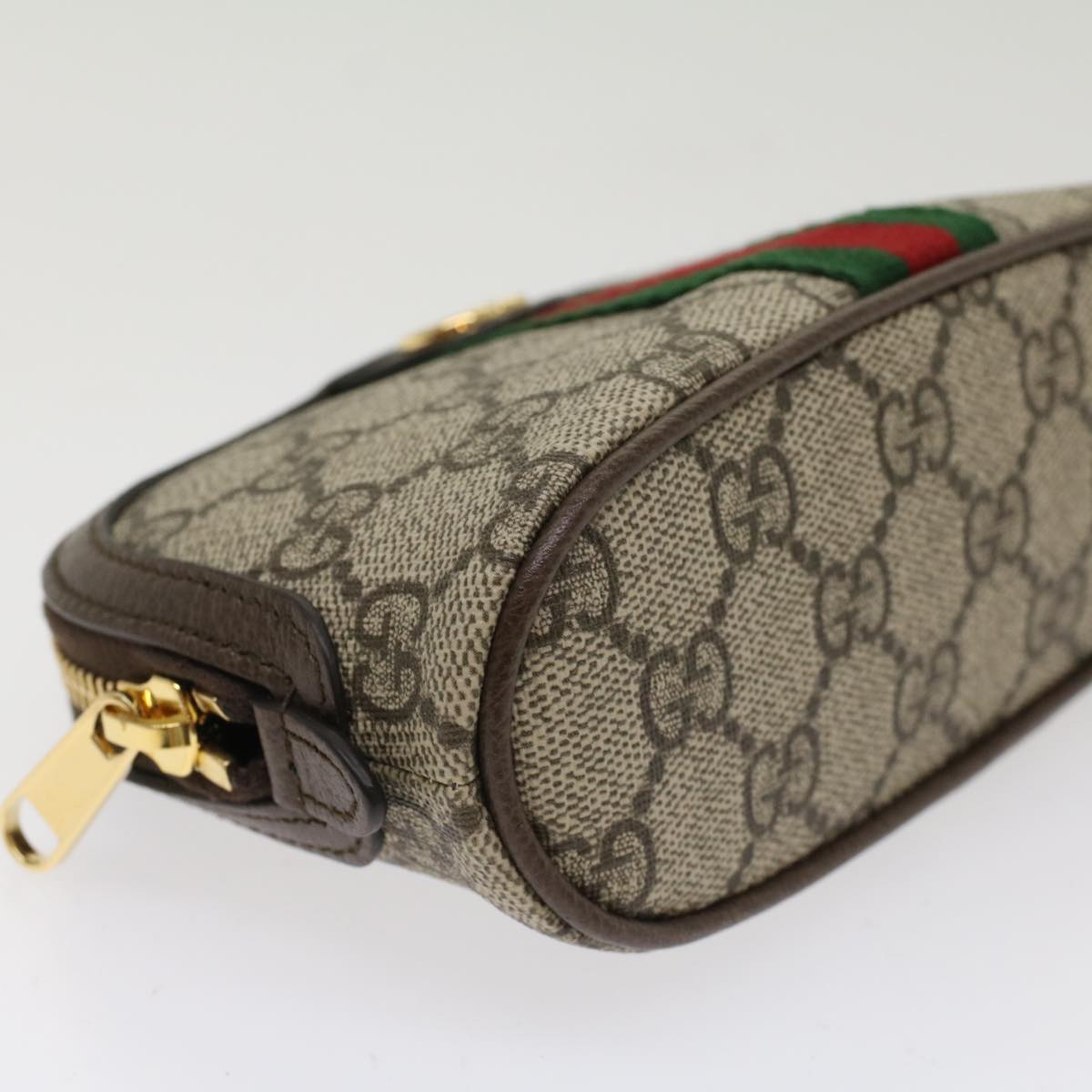 GUCCI GG Canvas Web Sherry Line Ophidia Cosmetic Pouch PVC Leather yk7912